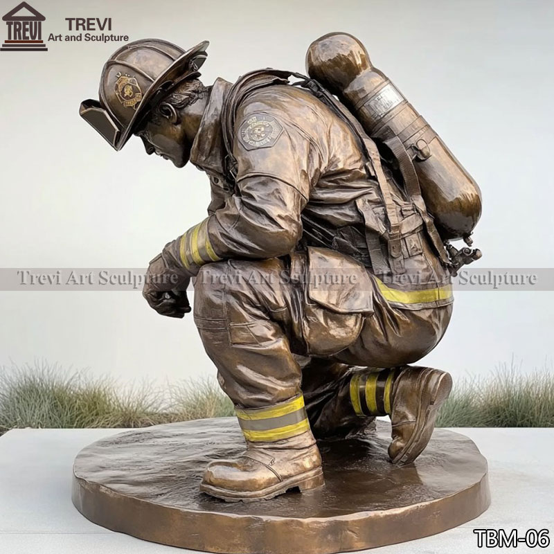 bronze firefighter Statue