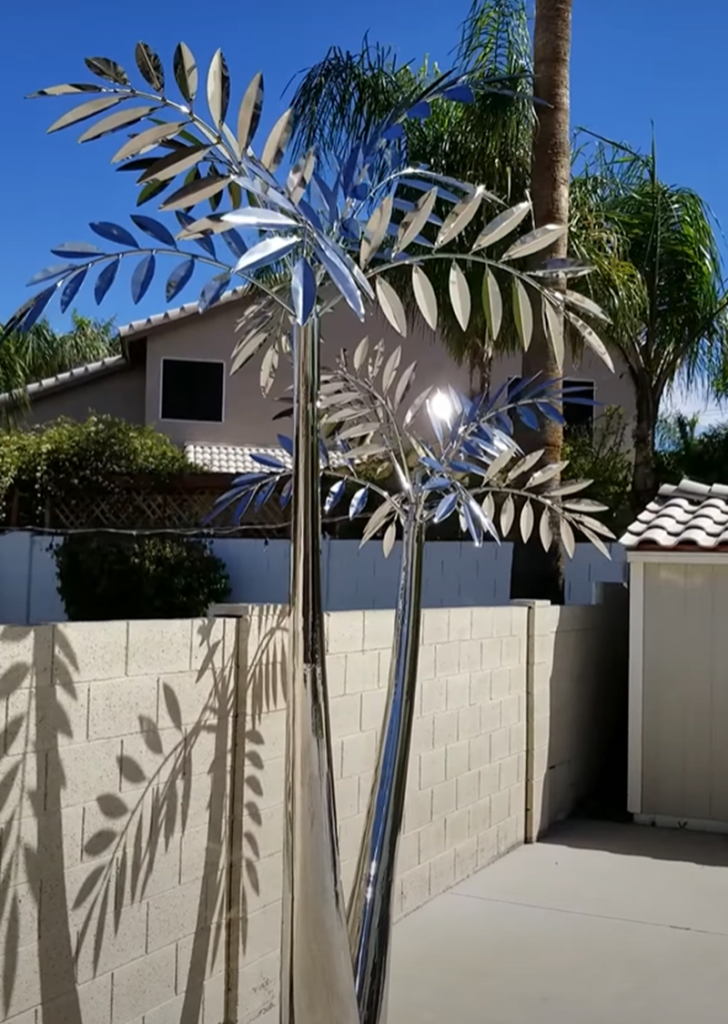 Popular Outdoor Metal Palm Tree Sculpture Art Design