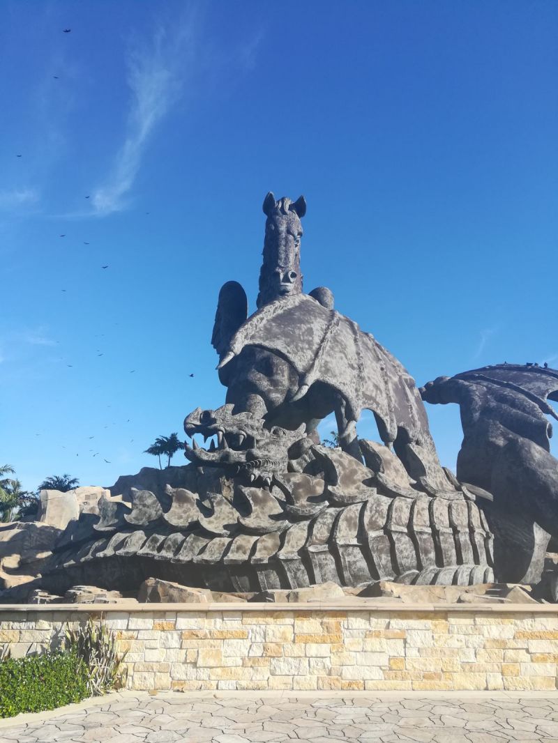 pegasus and dragon statue