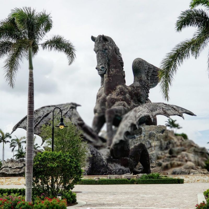 pegasus and dragon statue