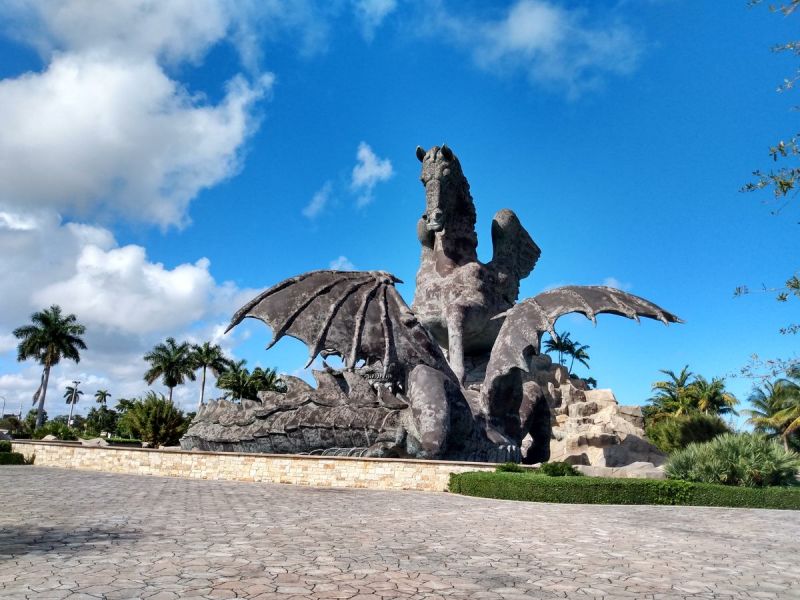 pegasus and dragon statue