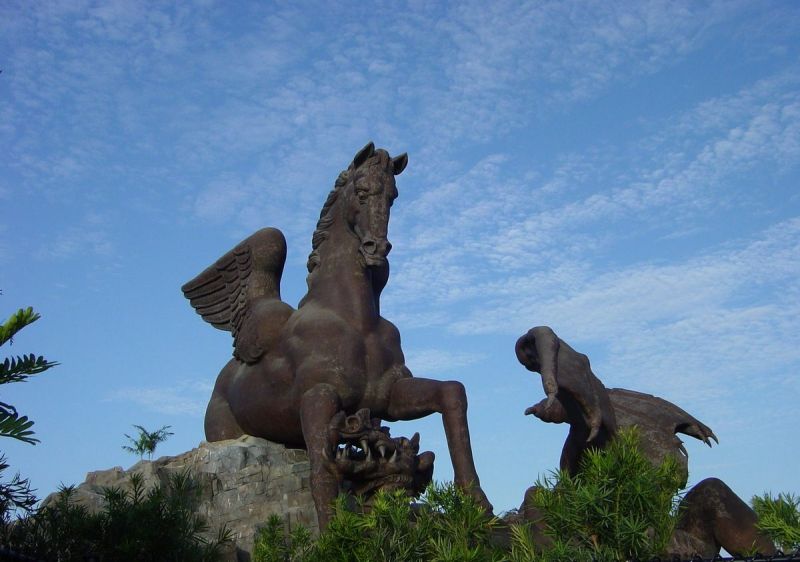 pegasus and dragon statue