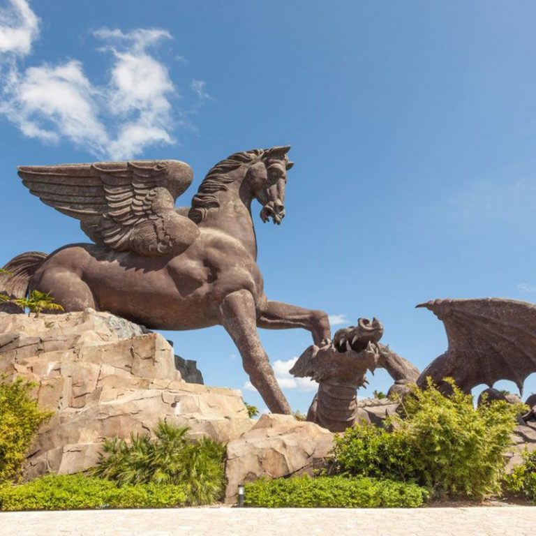 pegasus and dragon statue