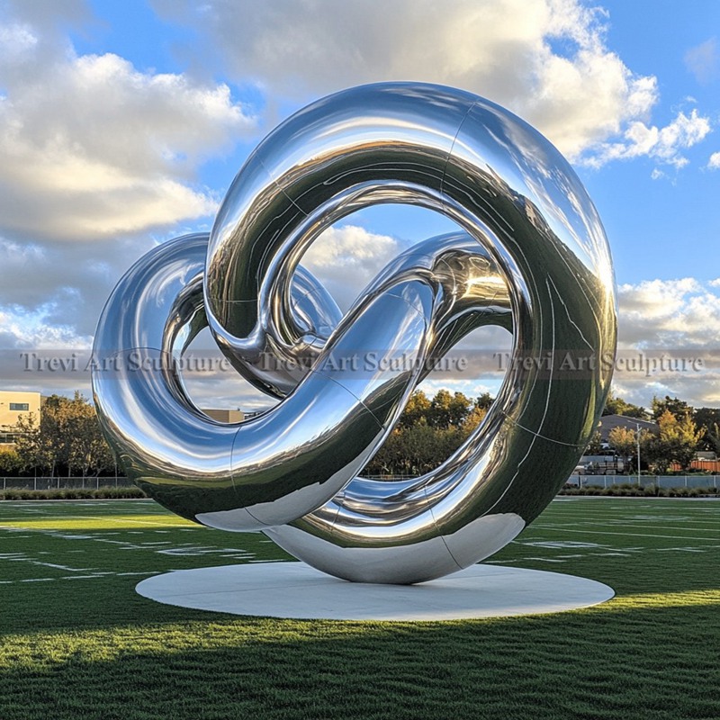 stainless steel ribbon sculpture