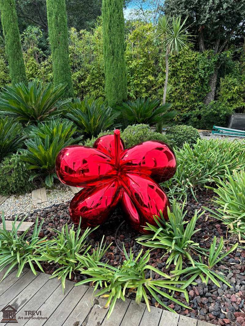 French stainless steel flower sculpture feedback