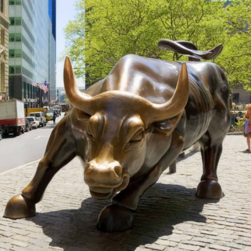 Wall Street Bull replica bronze statue-Trevi