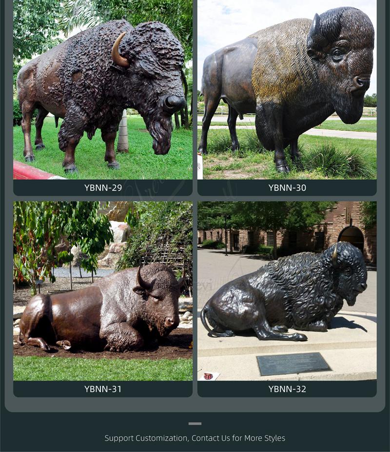Bronze Buffalo Sculpture