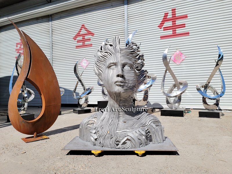 Large Metal Face Art