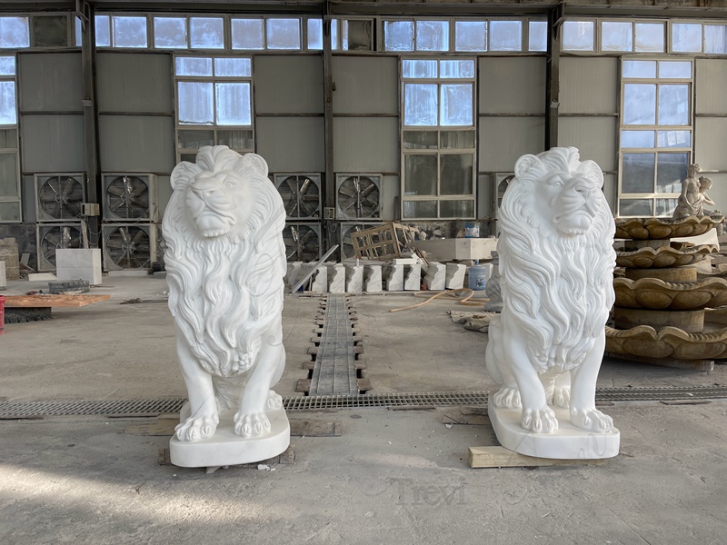 marble lion statues