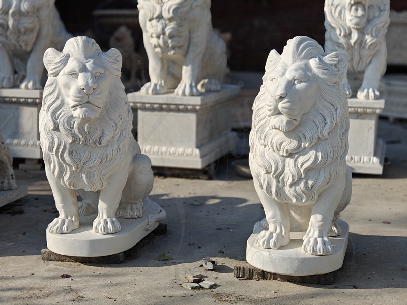 sitting lion sculpture