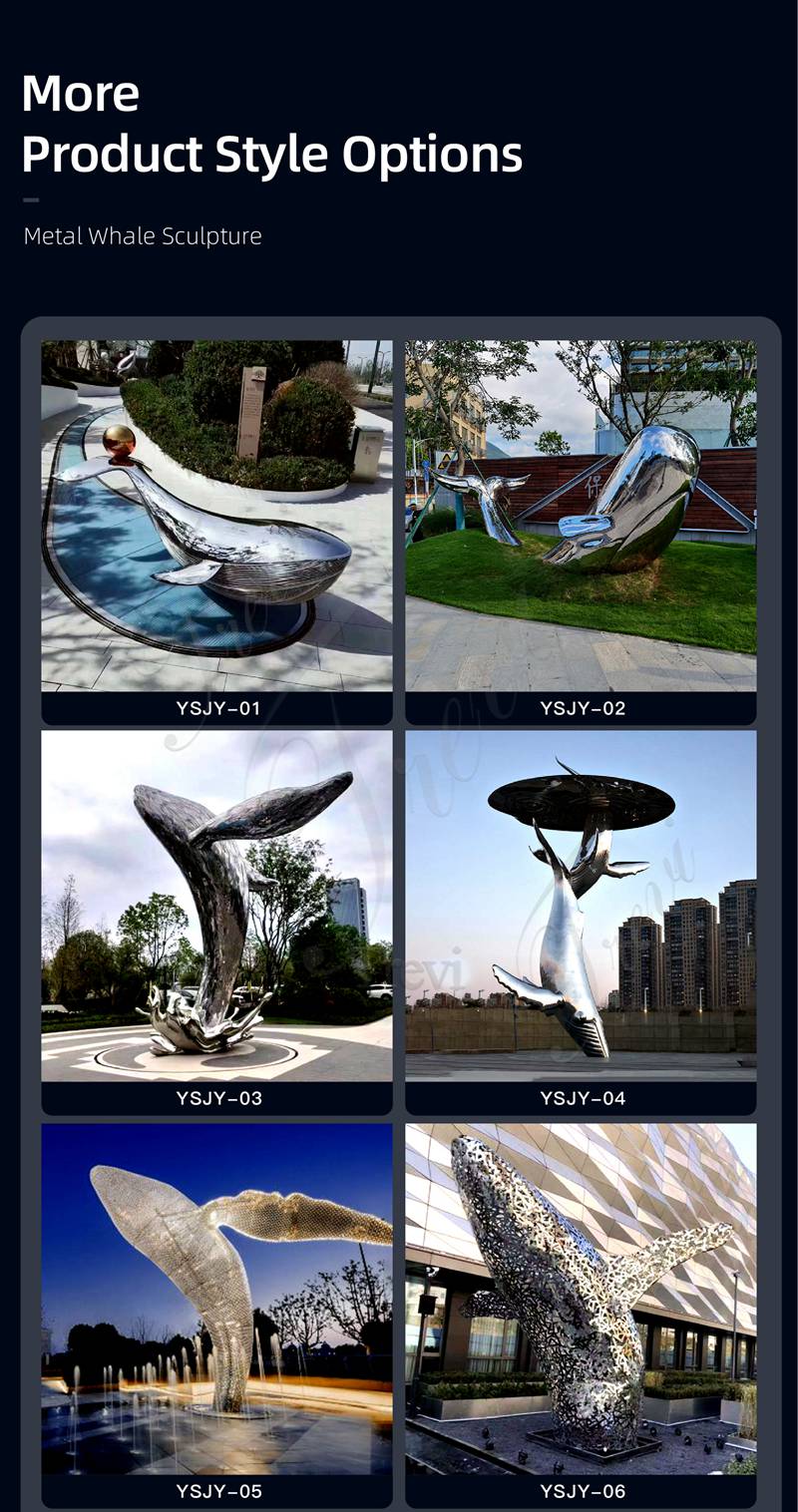 Stainless Steel Whale Tail Sculpture for Sale 1