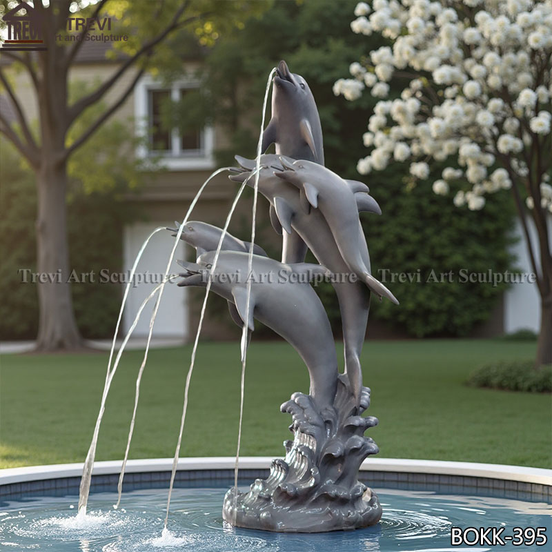 Dolphin Water Fountain for Pool Decor