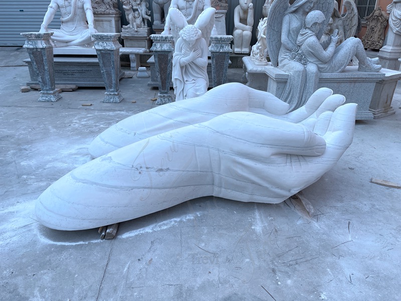 Large Marble Hand Sculpture Decor