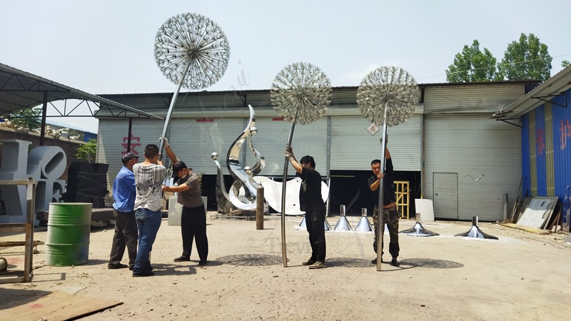 Stainless Steel Dandelion Statue 2