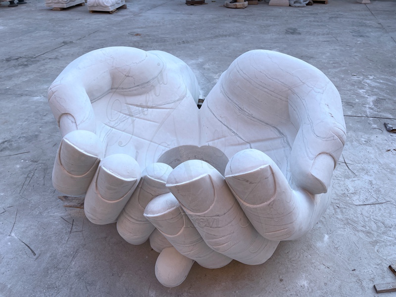 big Marble Hand Sculpture Decor