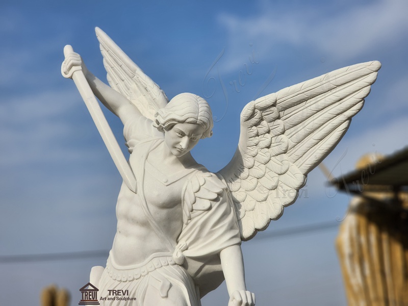 Design St. Michael The Archangel Statue Outdoor in Marble 1
