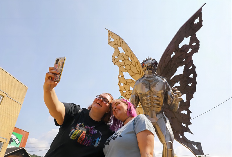 Metal Mothman Statue West Virginia