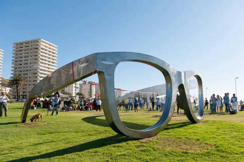 Metal Sunglasses Sculpture Outdoor Landmark 6