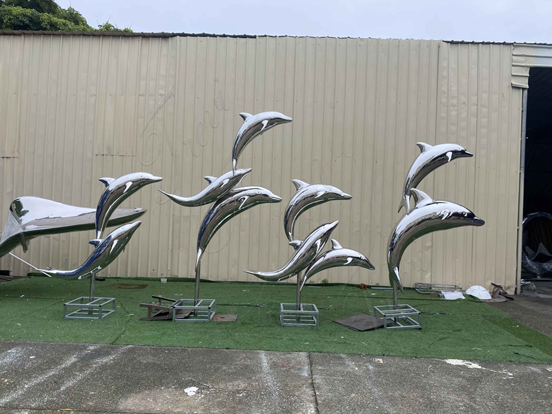 Stainless Steel Dolphin Statue2