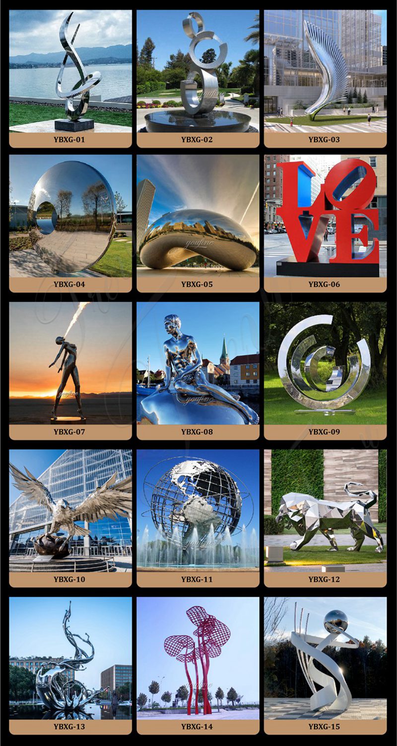 large stainless steel sculptures