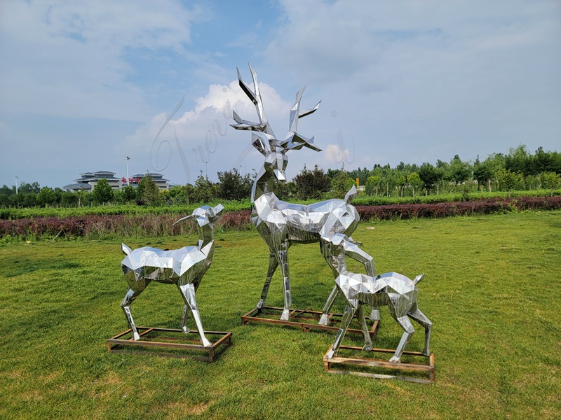 geometric deer sculptures