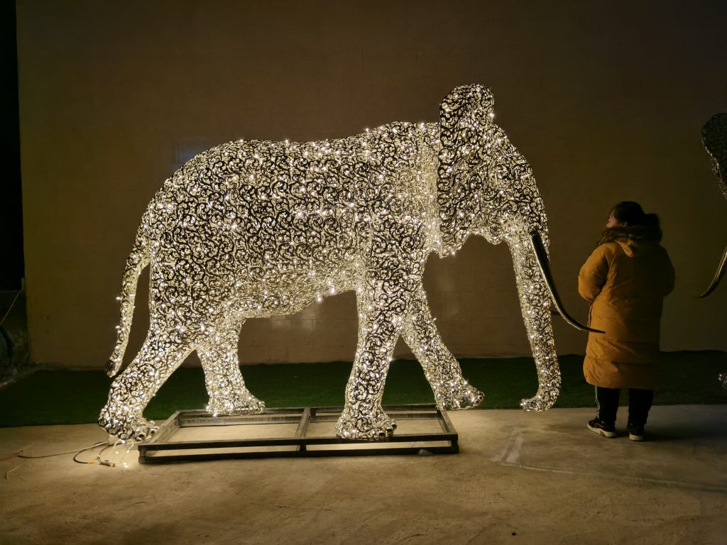 lighting Geometric Abstract Elephant Sculpture