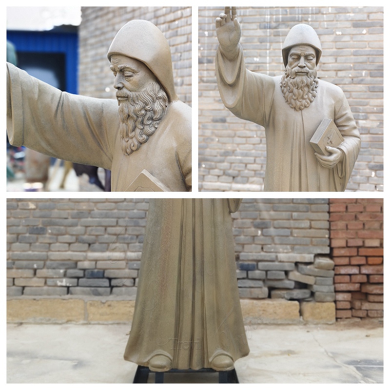 St Charbel bronze statue details