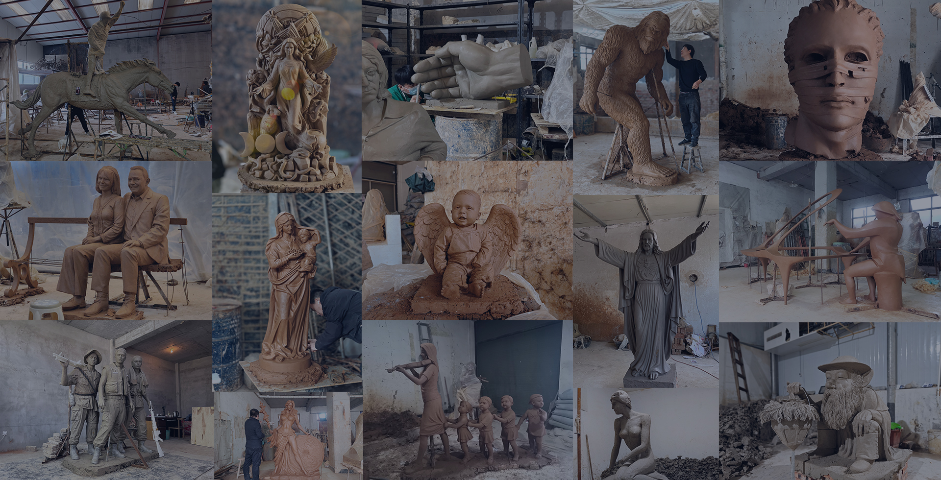Foundry archive of clay models for custom bronze sculptures