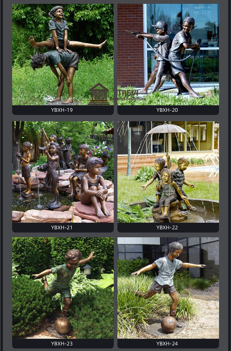 more Bronze Children Statues