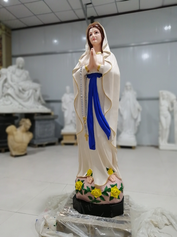 Colored Resin Virgin Mary Sculpture