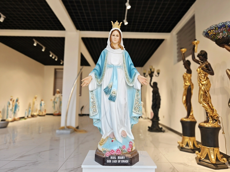 Colored Resin Virgin Mary Statue