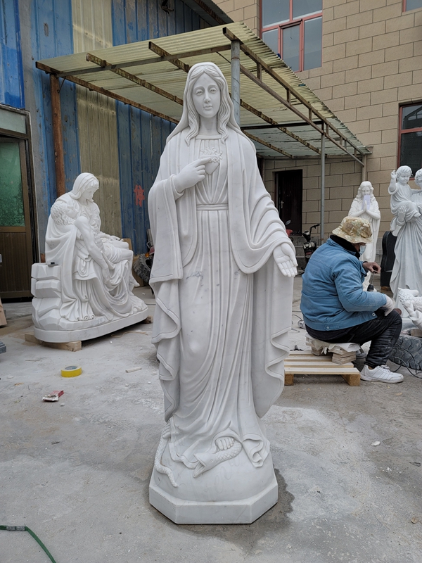 Immaculate Heart of Mary marble Statue