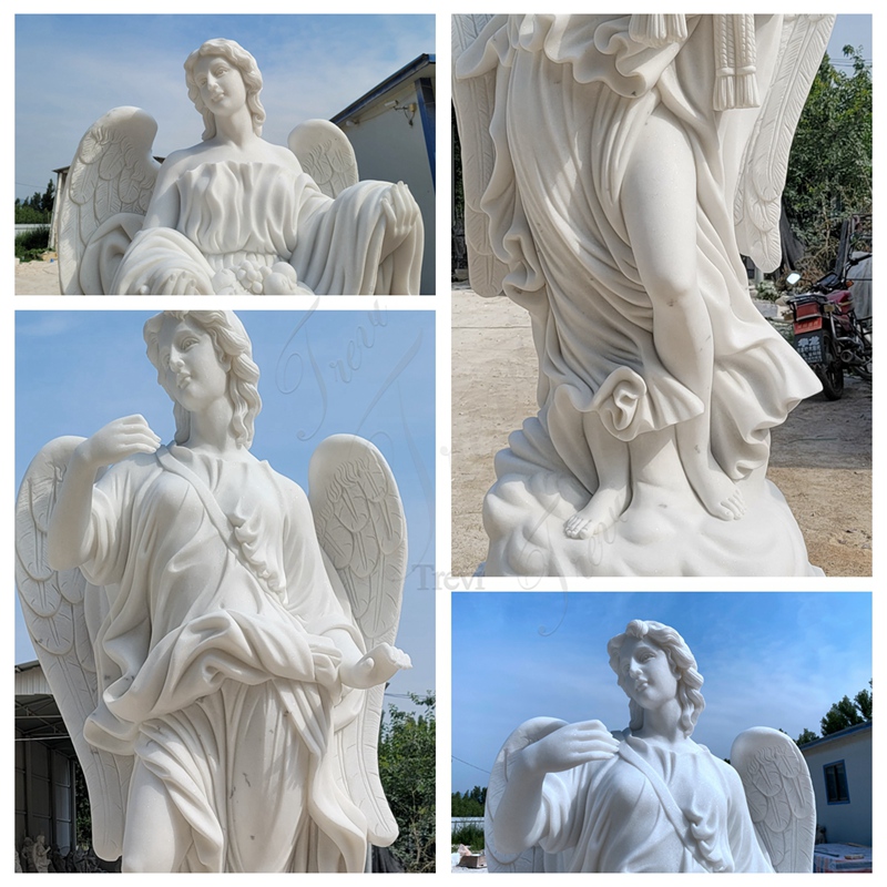 Marble Bernini Angel Statue details