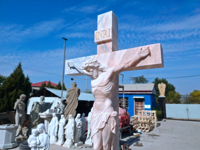 Marble Crucified Jesus Statue details