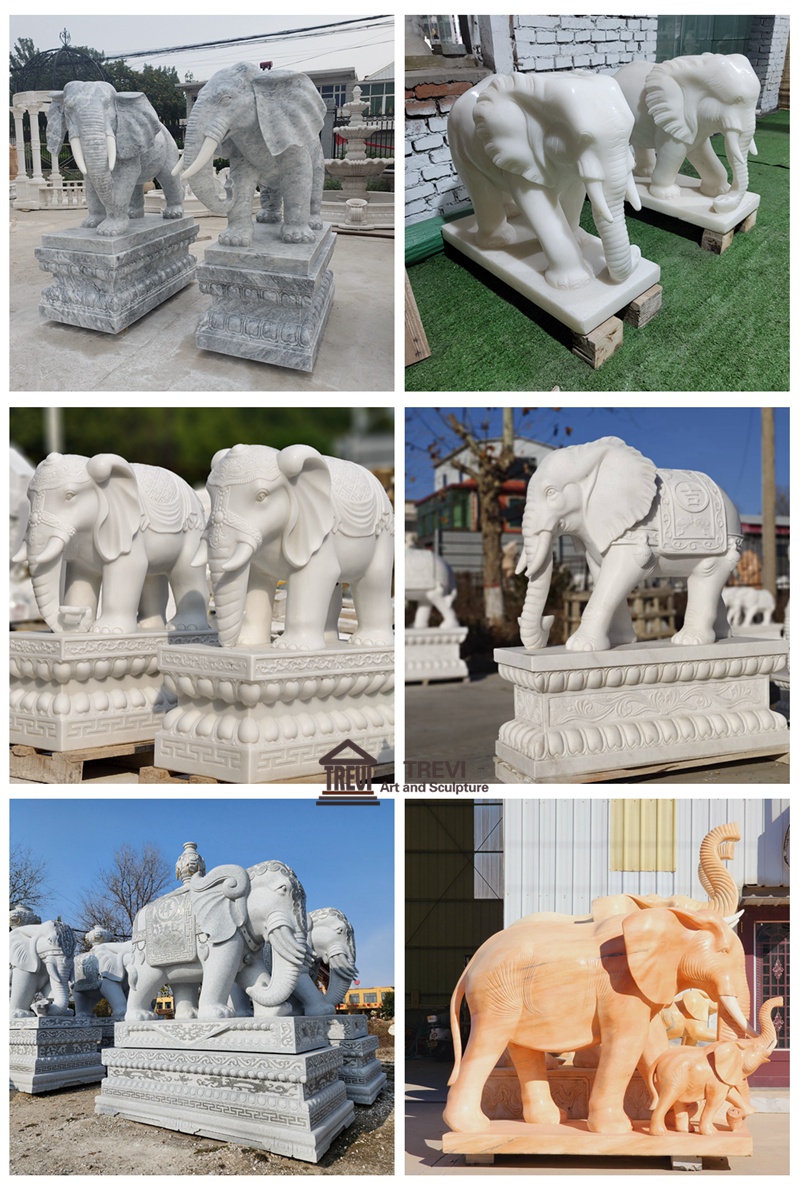 Marble Elephant Statues