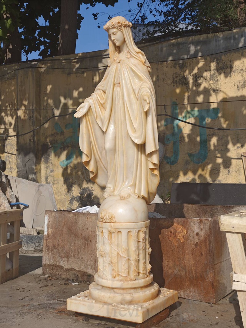 Marble Mother Mary Statue Outdoor