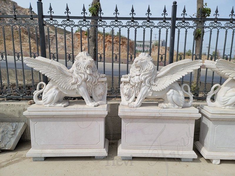 Marble Winged Lion sculpture