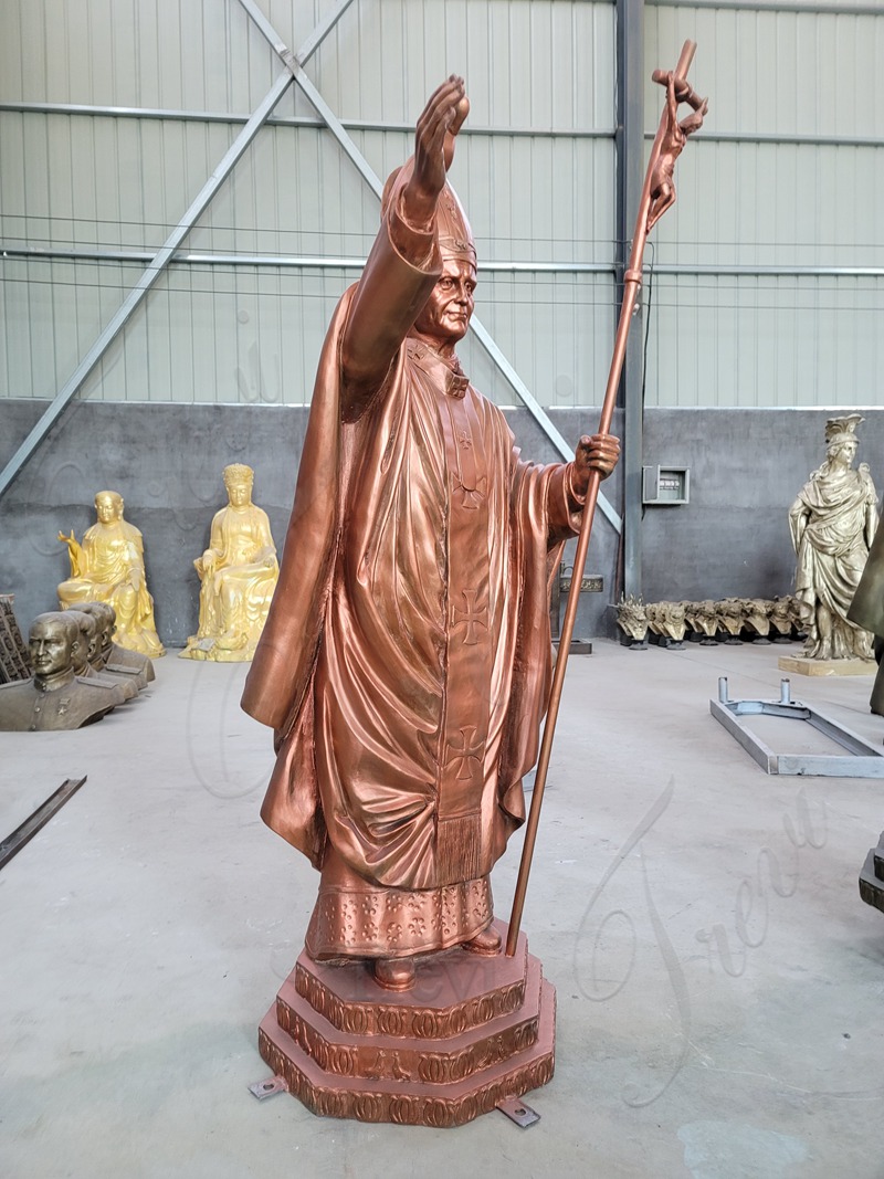 Outdoor Bronze Pope John Statue