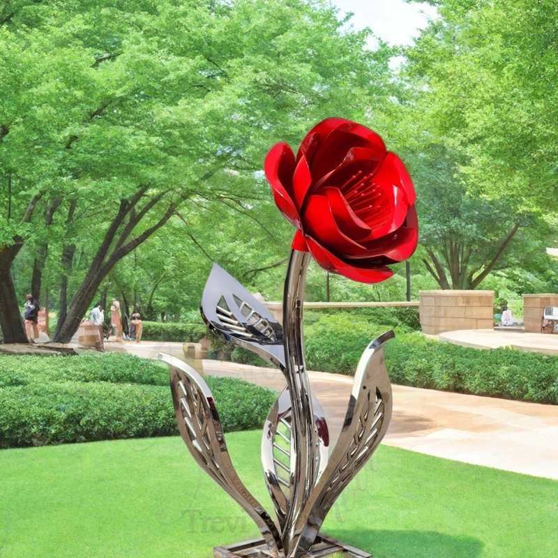 Outdoor Large Metal Rose Sculpture for garden