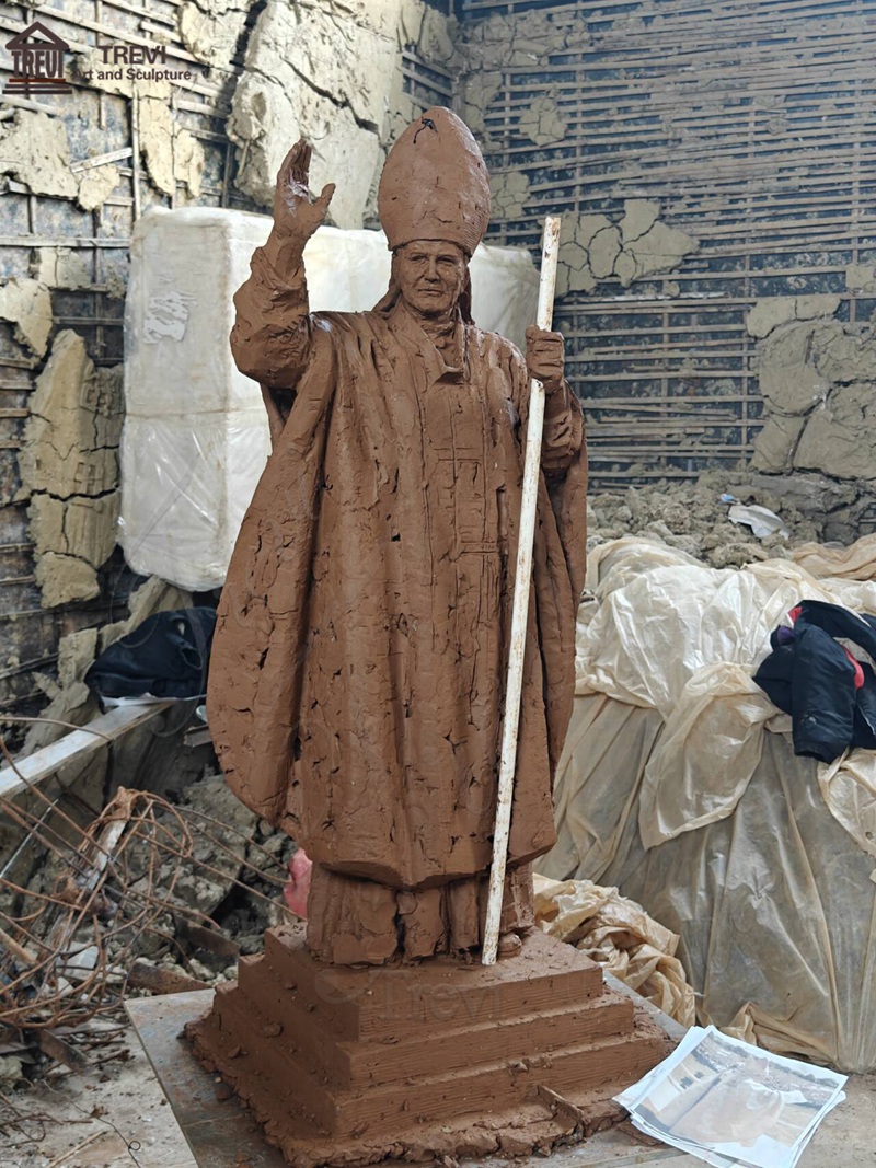 Pope John Paul II Statue clay model