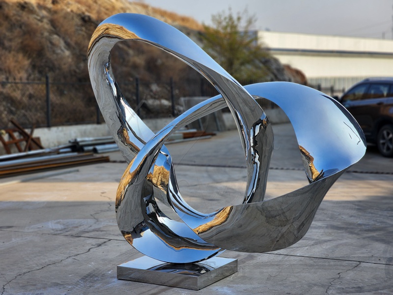 Abstract stainless steel modern sculpture