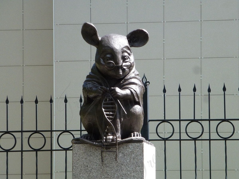 Bronze Laboratory Mouse Statue and DNA