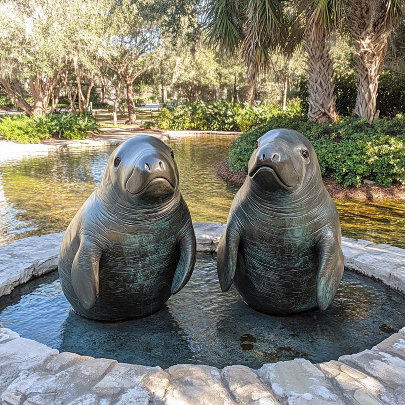 Bronze Manatee Statues