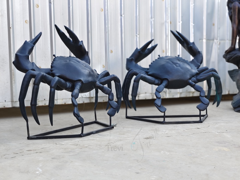 Bronze crab sculpture