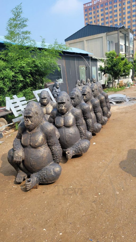 Bronze gorilla sculpture