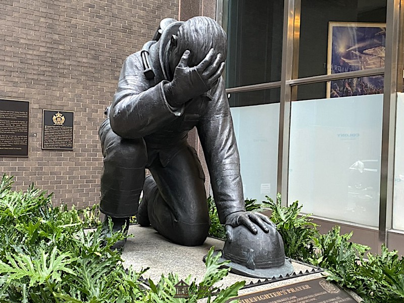 Kneeling Fireman Statue New York