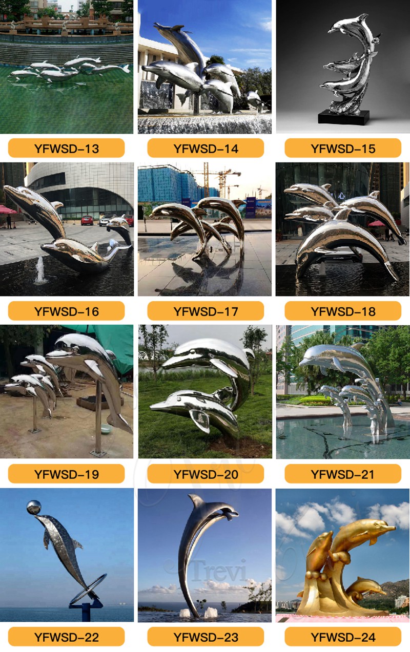 Stainless Steel Dolphin Sculptures