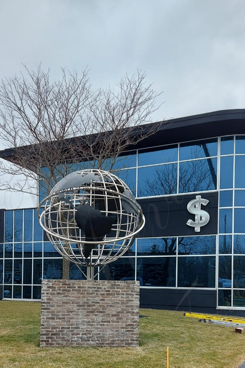 Stainless Steel Metal Globe Sculpture feedback