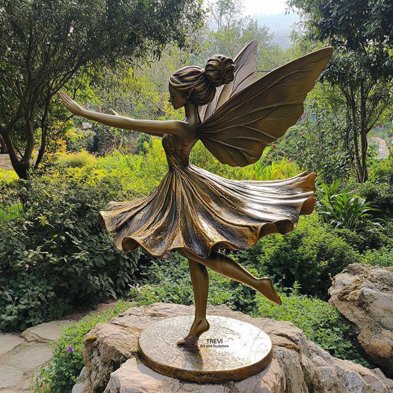 life size Bronze Fairy Statue Outdoor Garden Decor