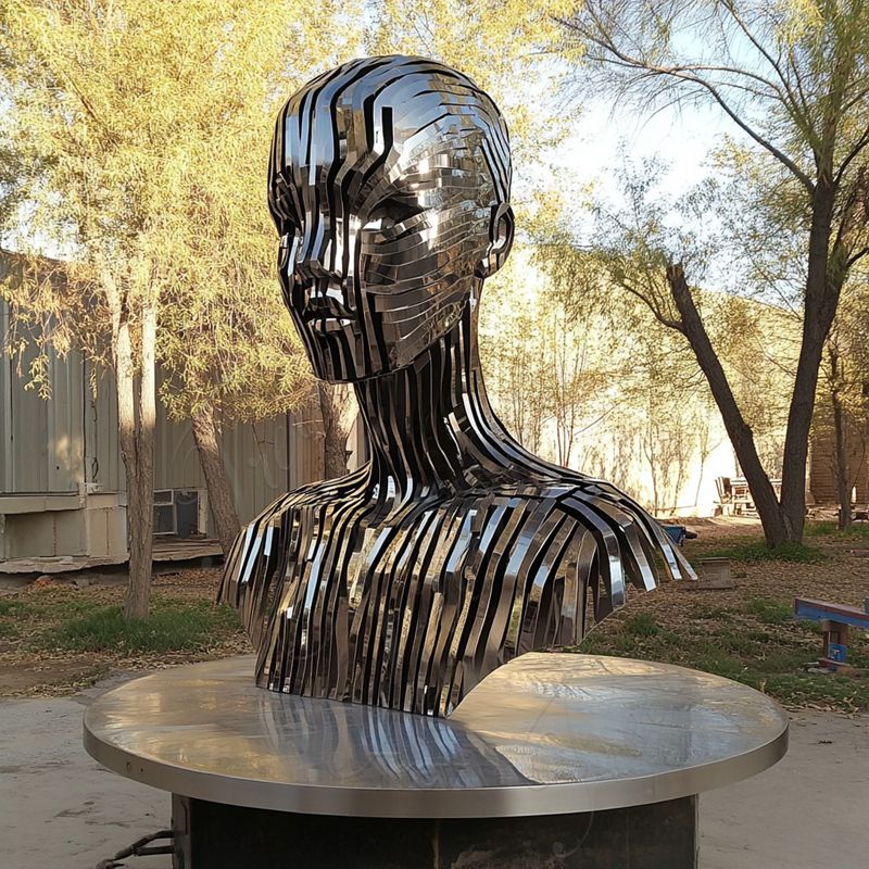 stainless steel Disappearing bust Sculpture